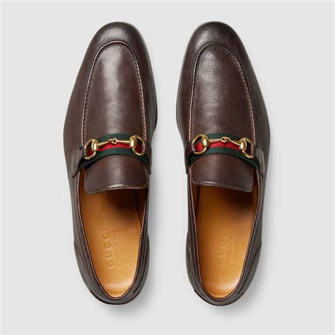 mens gucci loafers brown|gucci men's loafer with horsebit.